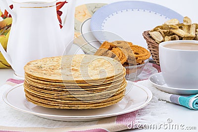 Indian Khakhra is a Traditional Gujarati Snack Stock Photo